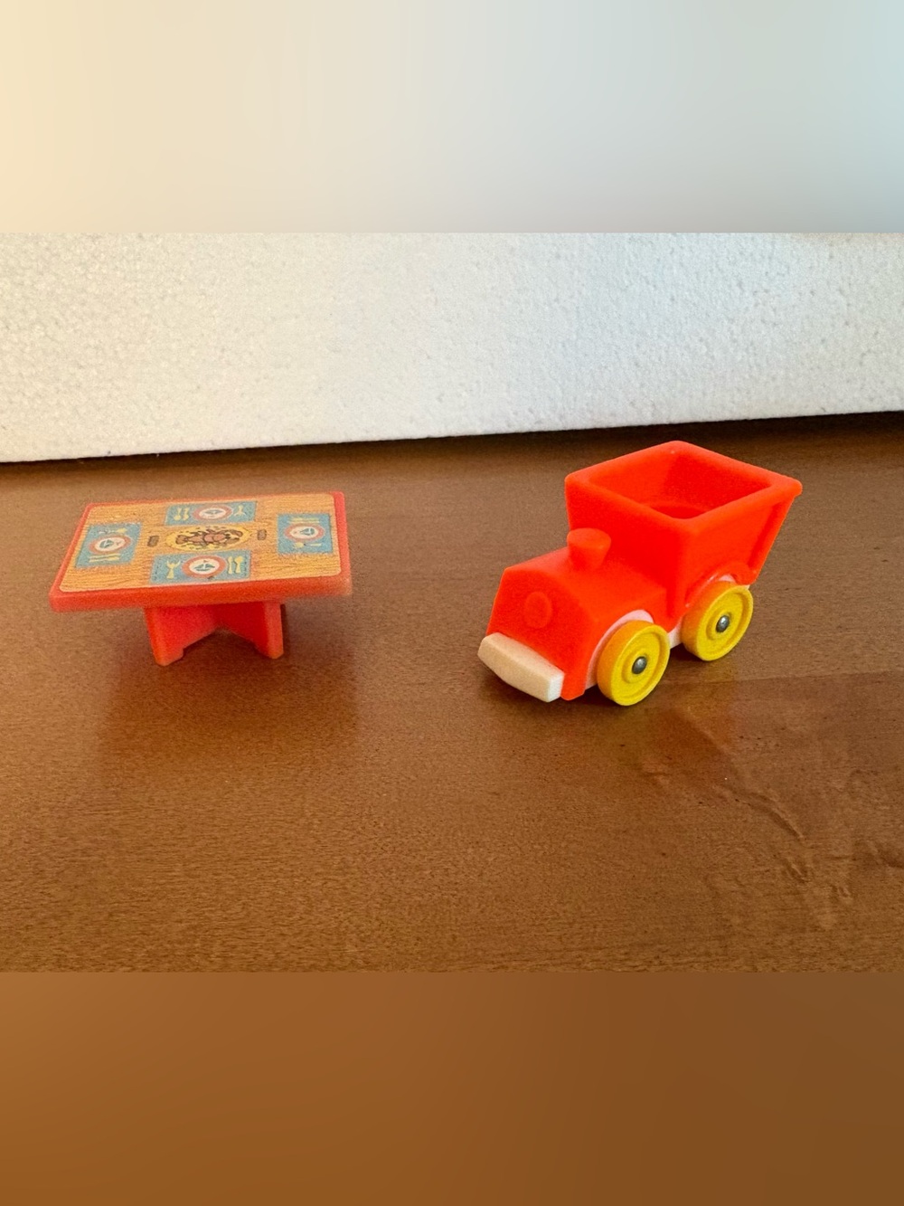 Vintage Little People Fisher Price Little Orange Train and Picnic Table
